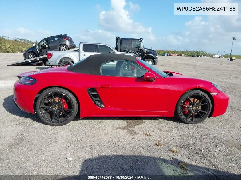 WP0CB2A85HS241138 2017 Porsche 718 Boxster S