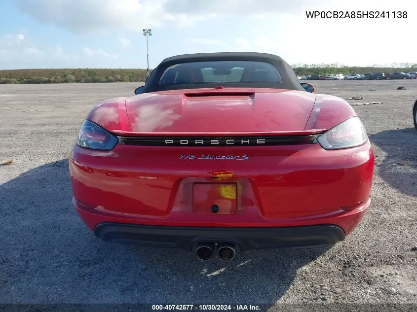 WP0CB2A85HS241138 2017 Porsche 718 Boxster S