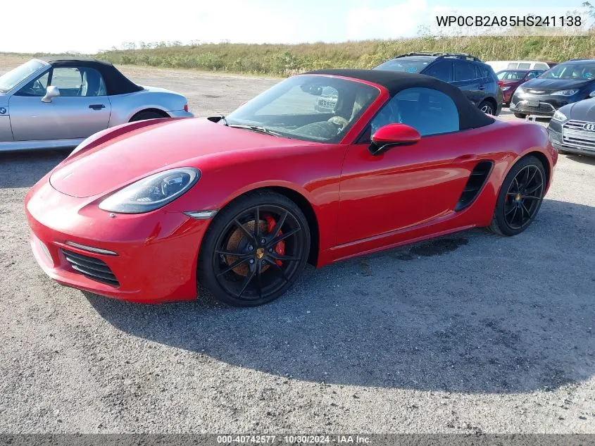 WP0CB2A85HS241138 2017 Porsche 718 Boxster S