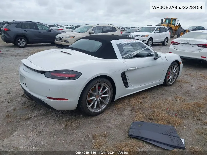 WP0CB2A85JS228458 2018 Porsche 718 Boxster S