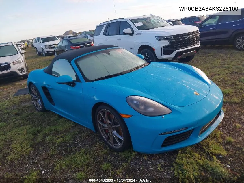 WP0CB2A84KS228100 2019 Porsche 718 Boxster Gts/S