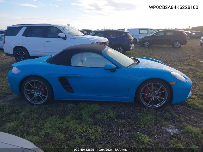 WP0CB2A84KS228100 2019 Porsche 718 Boxster Gts/S