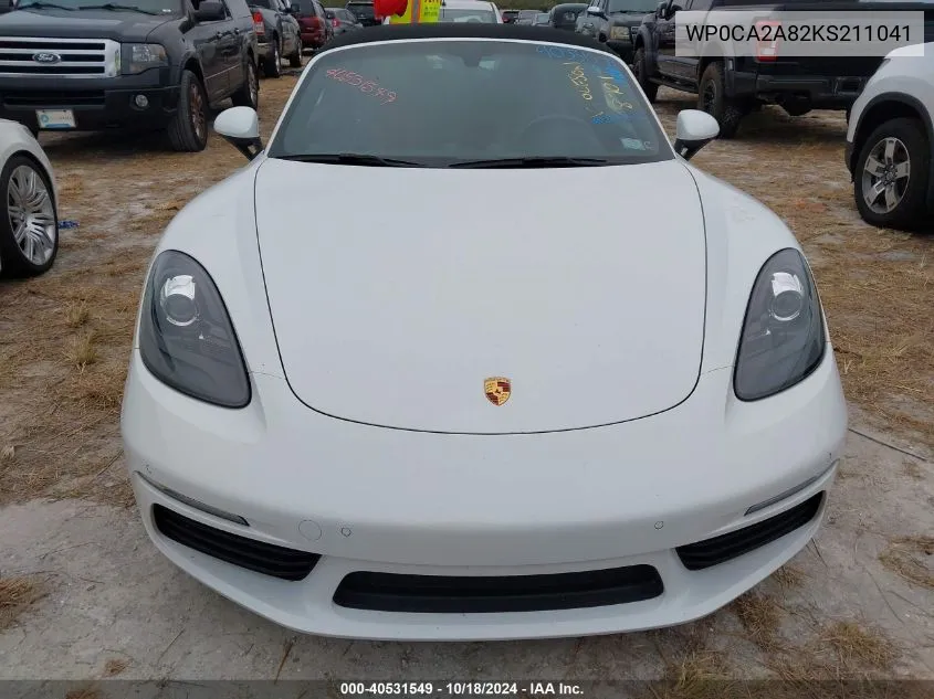 2019 Porsche 718 Boxster VIN: WP0CA2A82KS211041 Lot: 40531549