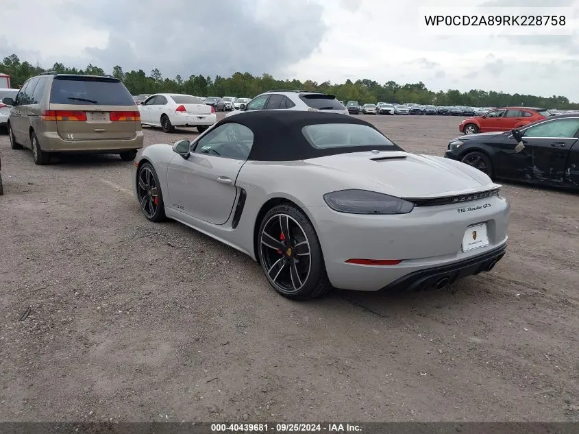 WP0CD2A89RK228758 2024 Porsche 718 Boxster Gts 4.0