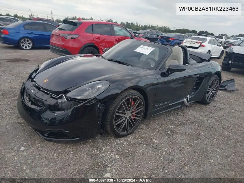 2024 Porsche 718 Boxster S VIN: WP0CB2A81RK223463 Lot: 40671938