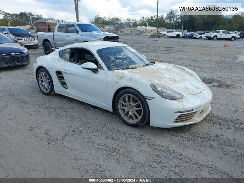 WP0AA2A86JS260135 2018 Porsche 718 Cayman