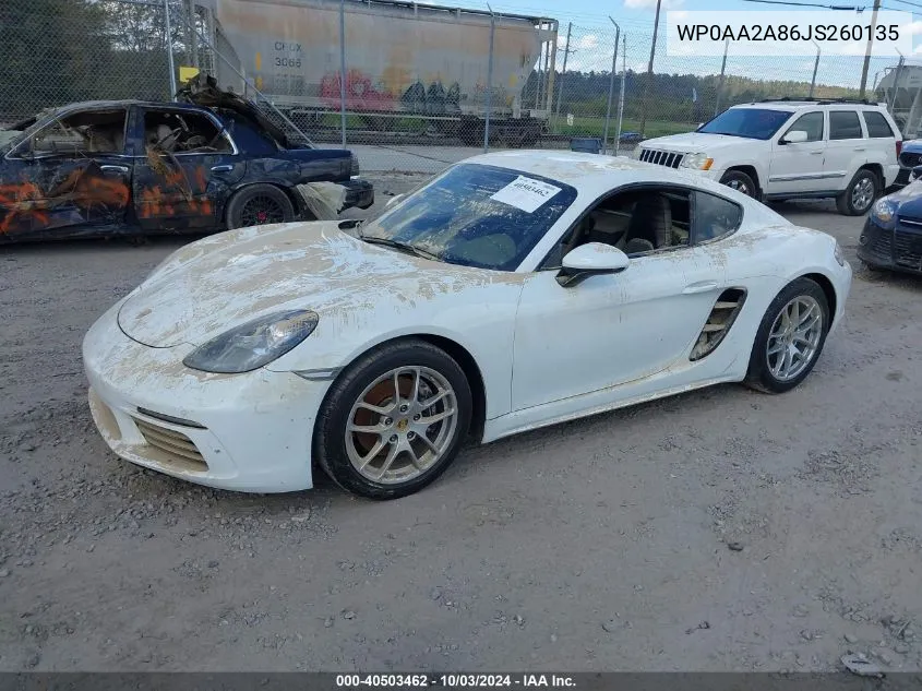 WP0AA2A86JS260135 2018 Porsche 718 Cayman