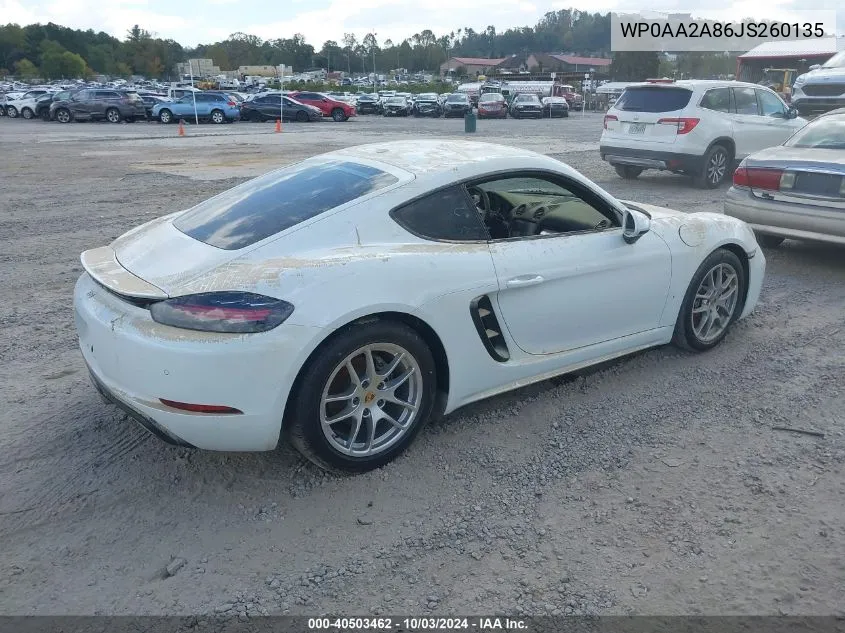 WP0AA2A86JS260135 2018 Porsche 718 Cayman