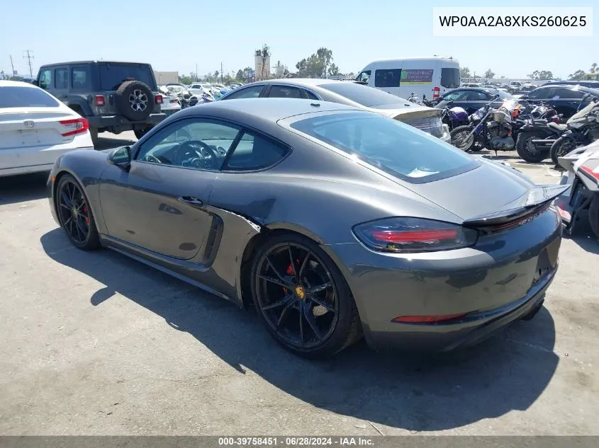 WP0AA2A8XKS260625 2019 Porsche 718 Cayman