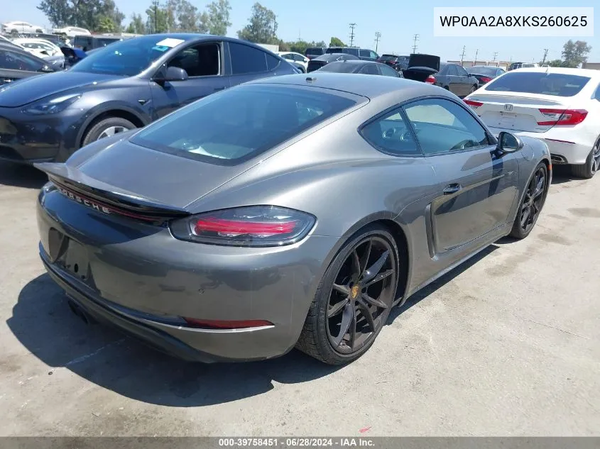 WP0AA2A8XKS260625 2019 Porsche 718 Cayman