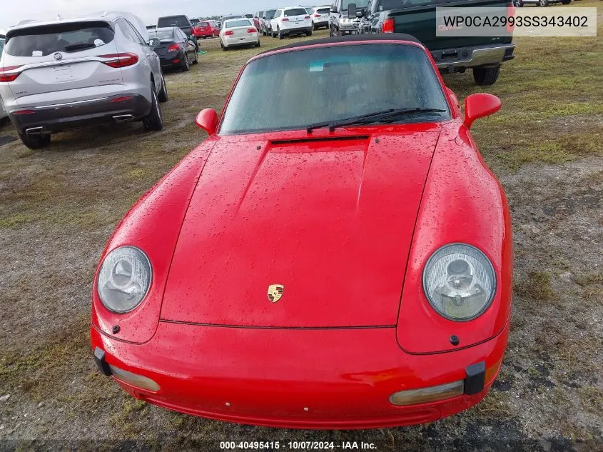 1995 Porsche 911 Carrera 2/Carrera 4 VIN: WP0CA2993SS343402 Lot: 40495415