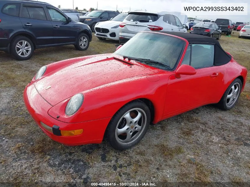 1995 Porsche 911 Carrera 2/Carrera 4 VIN: WP0CA2993SS343402 Lot: 40495415