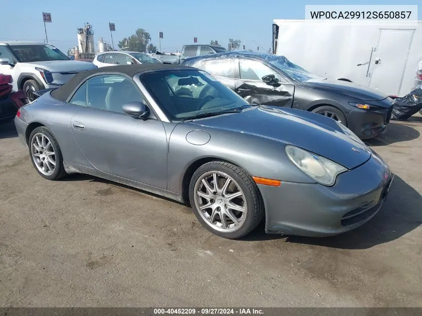 2002 Porsche 911 Carrera/Carrera 4 VIN: WP0CA29912S650857 Lot: 40452209