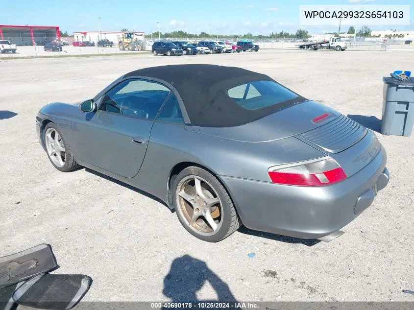 2002 Porsche 911 Carrera/Carrera 4 VIN: WP0CA29932S654103 Lot: 40690178