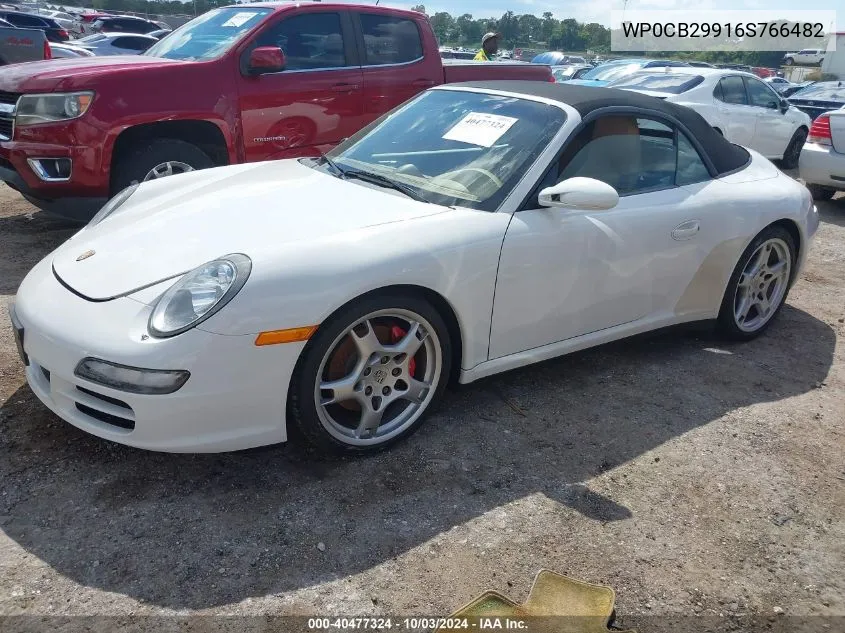 2006 Porsche 911 Carrera 4S/Carrera S VIN: WP0CB29916S766482 Lot: 40477324