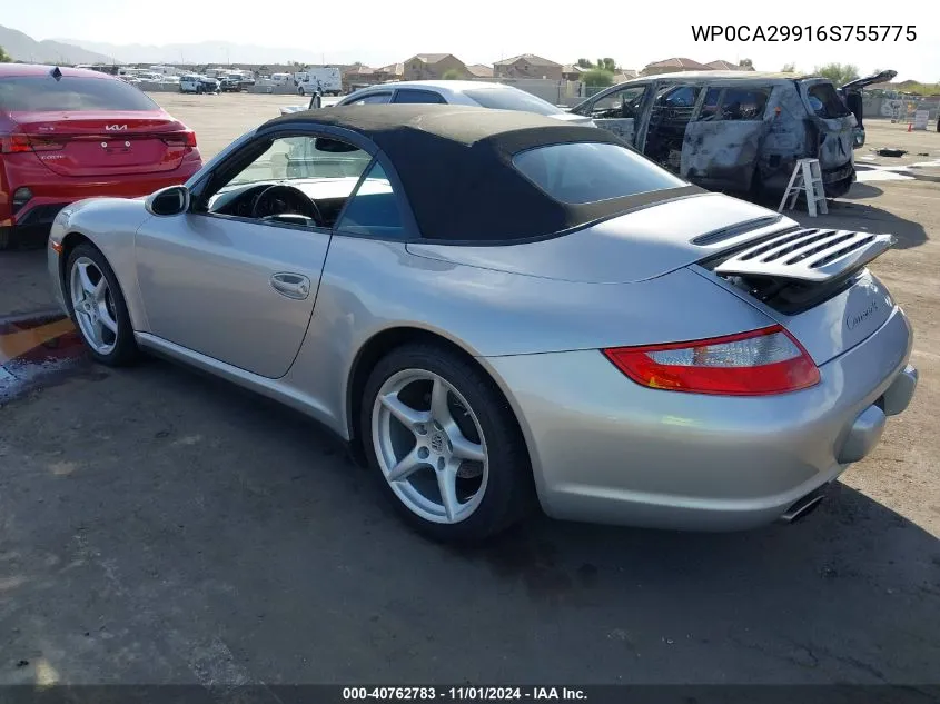 2006 Porsche 911 Carrera/Carrera 4 VIN: WP0CA29916S755775 Lot: 40762783