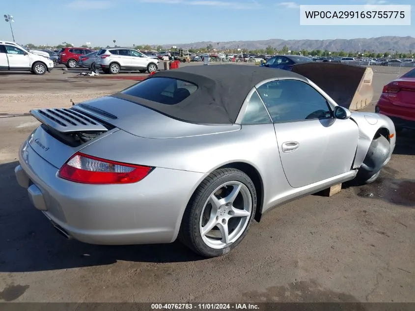 2006 Porsche 911 Carrera/Carrera 4 VIN: WP0CA29916S755775 Lot: 40762783