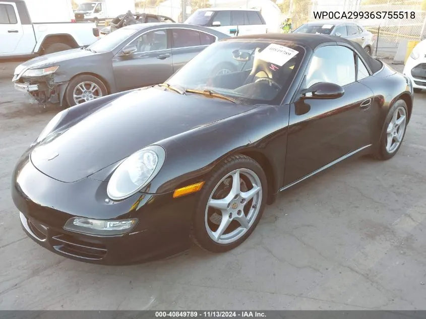 2006 Porsche 911 Carrera/Carrera 4 VIN: WP0CA29936S755518 Lot: 40849789