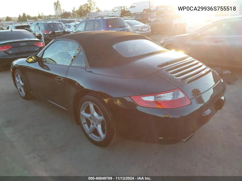 2006 Porsche 911 Carrera/Carrera 4 VIN: WP0CA29936S755518 Lot: 40849789