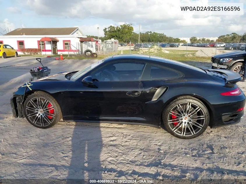 2014 Porsche 911 Turbo VIN: WP0AD2A92ES166596 Lot: 40669933