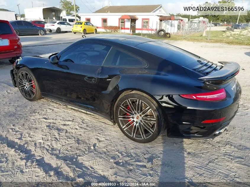 2014 Porsche 911 Turbo VIN: WP0AD2A92ES166596 Lot: 40669933