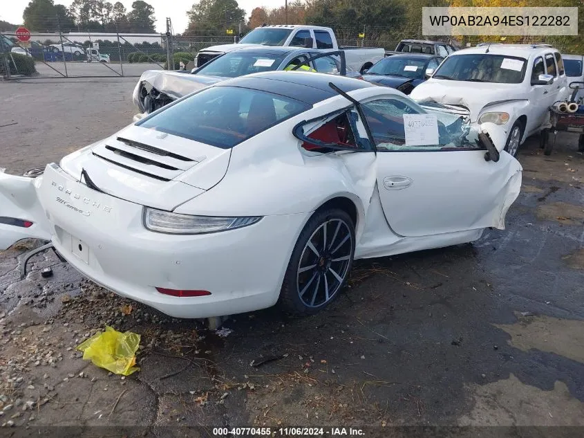 2014 Porsche 911 Carrera S VIN: WP0AB2A94ES122282 Lot: 40770455