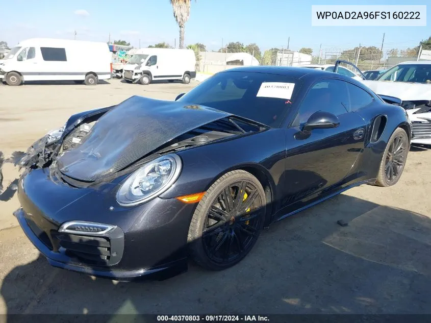 2015 Porsche 911 Turbo S VIN: WP0AD2A96FS160222 Lot: 40370803