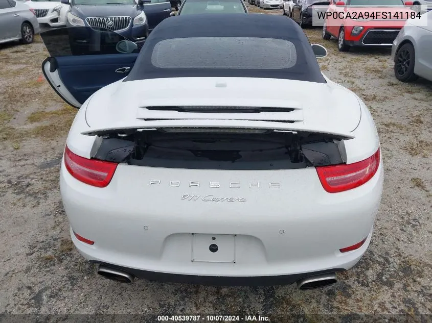 2015 Porsche 911 Carrera/Carrera 4 VIN: WP0CA2A94FS141184 Lot: 40539787