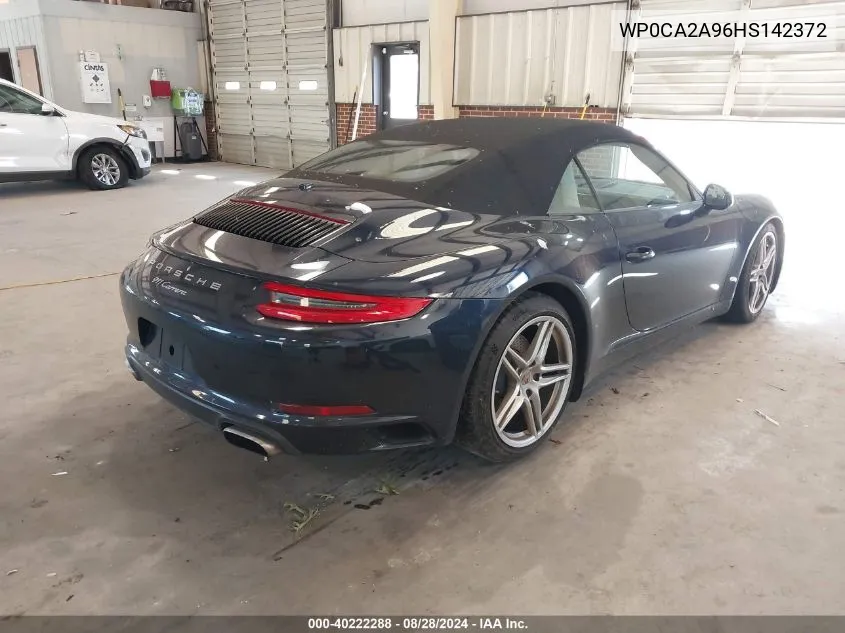 2017 Porsche 911 Carrera/Carrera 4 VIN: WP0CA2A96HS142372 Lot: 40222288