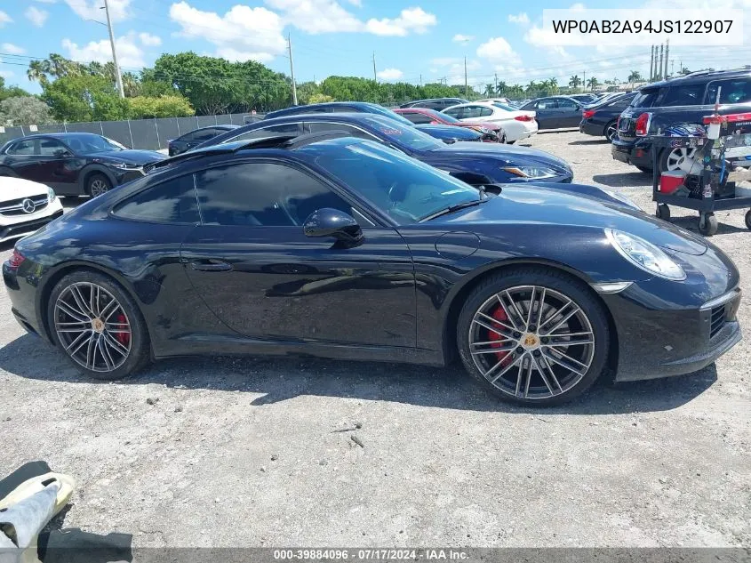 WP0AB2A94JS122907 2018 Porsche 911 Carrera S