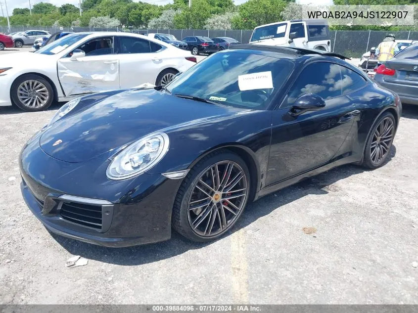 WP0AB2A94JS122907 2018 Porsche 911 Carrera S