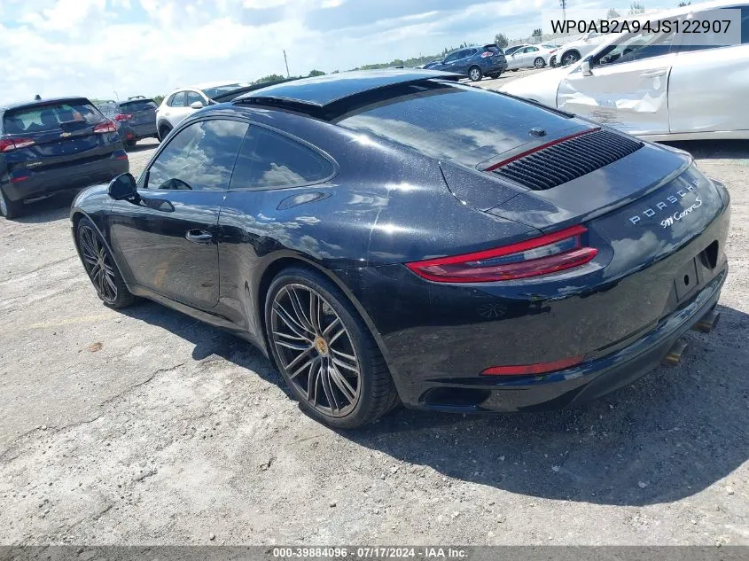 WP0AB2A94JS122907 2018 Porsche 911 Carrera S