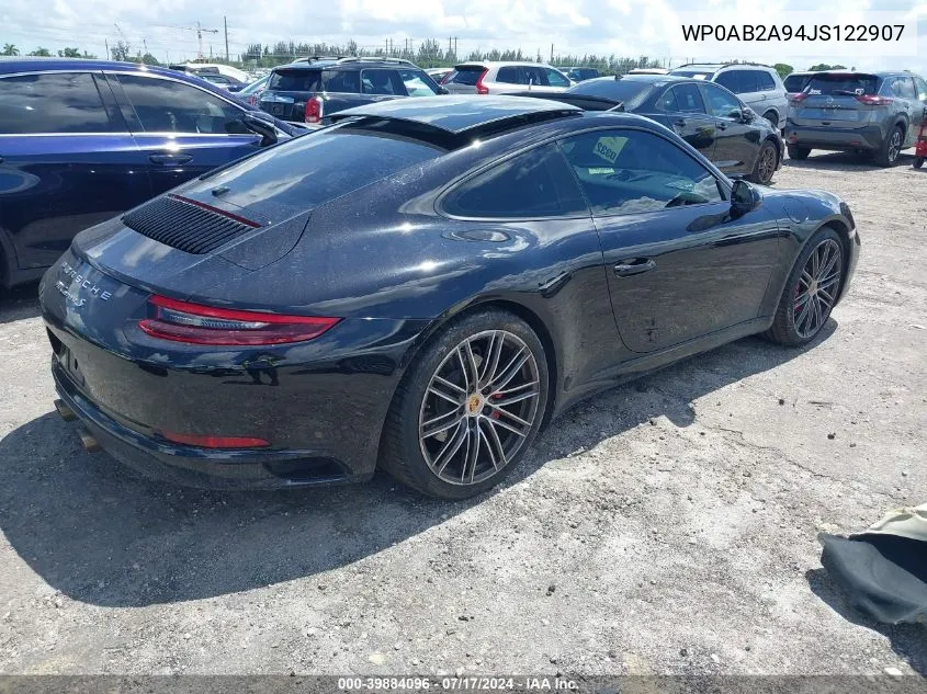 WP0AB2A94JS122907 2018 Porsche 911 Carrera S