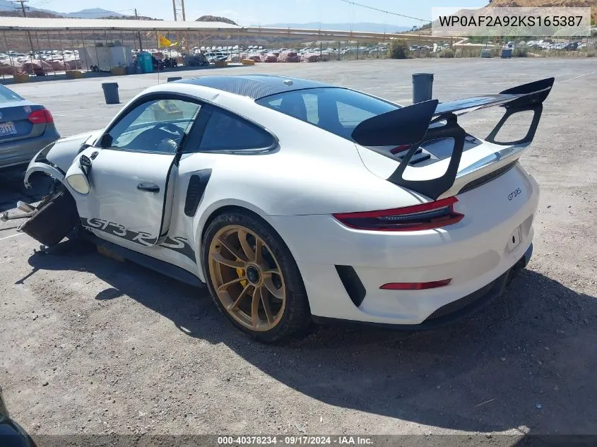 WP0AF2A92KS165387 2019 Porsche 911 Gt3 Rs