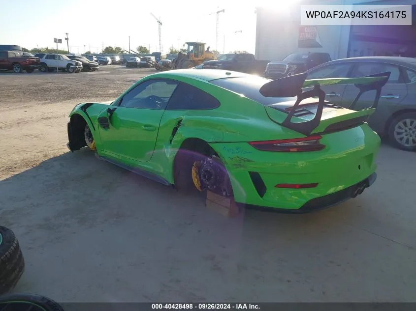 WP0AF2A94KS164175 2019 Porsche 911 Gt3 Rs