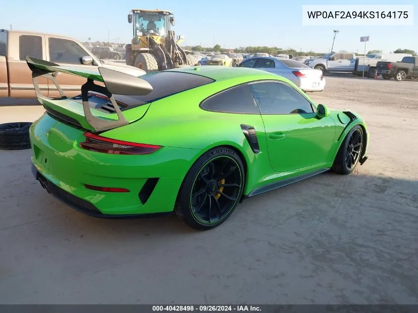 WP0AF2A94KS164175 2019 Porsche 911 Gt3 Rs