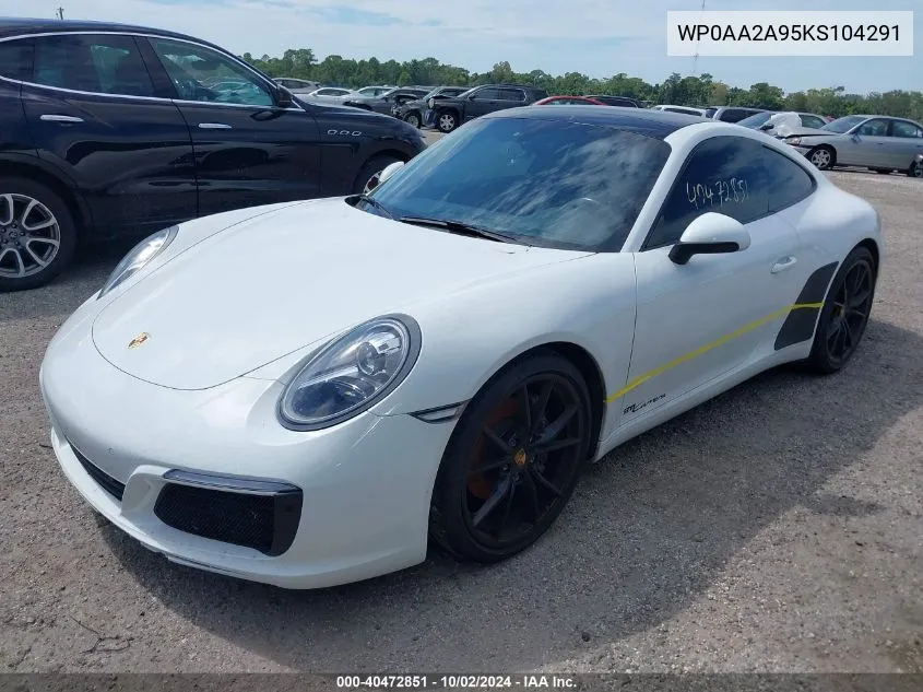 WP0AA2A95KS104291 2019 Porsche 911 Carrera/Carrera 4/Carrera