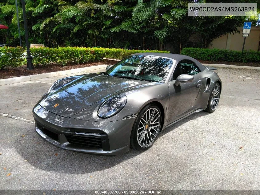 WP0CD2A94MS263824 2021 Porsche 911 Turbo Cabriolet/Turbo S Cabriolet