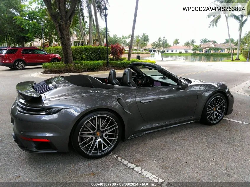 WP0CD2A94MS263824 2021 Porsche 911 Turbo Cabriolet/Turbo S Cabriolet