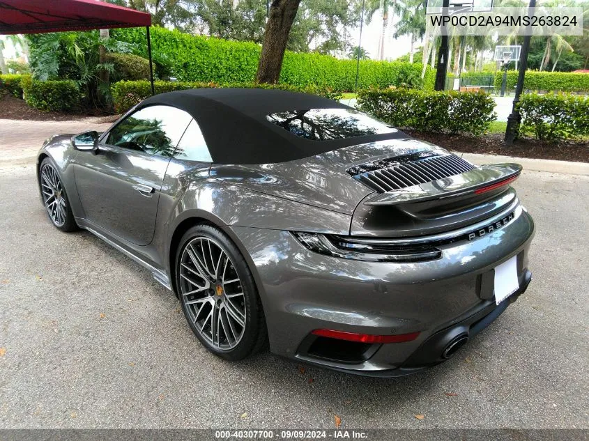 WP0CD2A94MS263824 2021 Porsche 911 Turbo Cabriolet/Turbo S Cabriolet