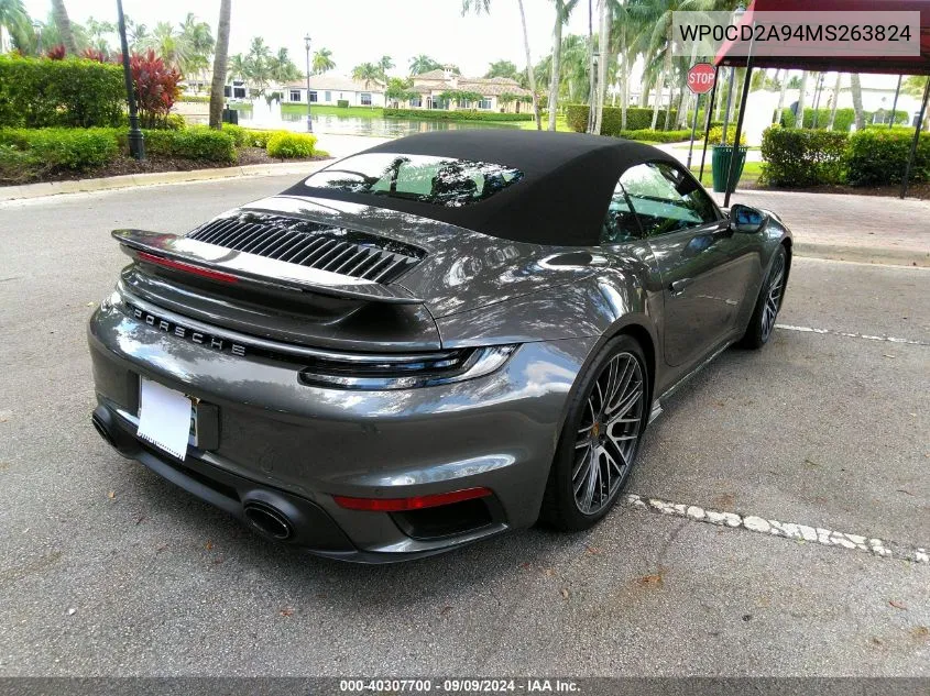 WP0CD2A94MS263824 2021 Porsche 911 Turbo Cabriolet/Turbo S Cabriolet