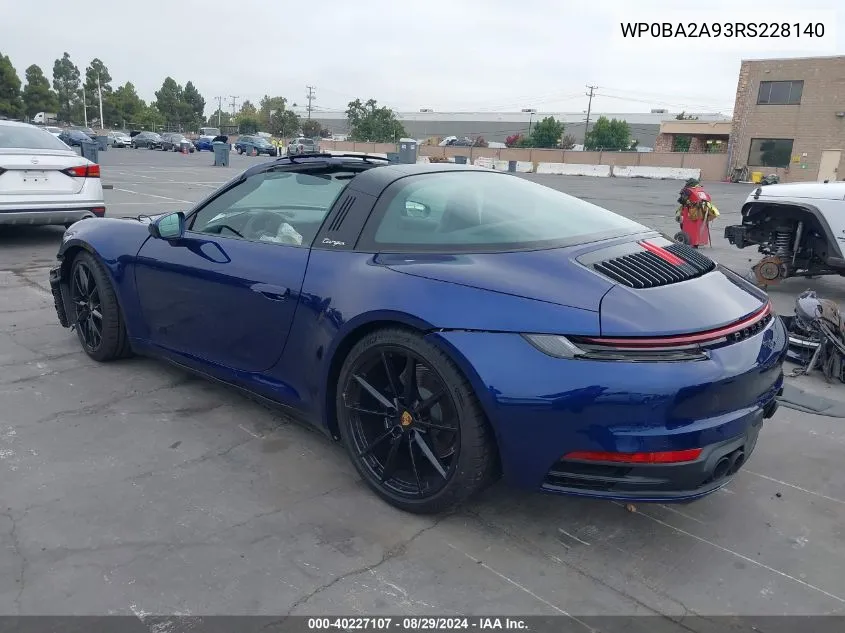 WP0BA2A93RS228140 2024 Porsche 911 Targa 4