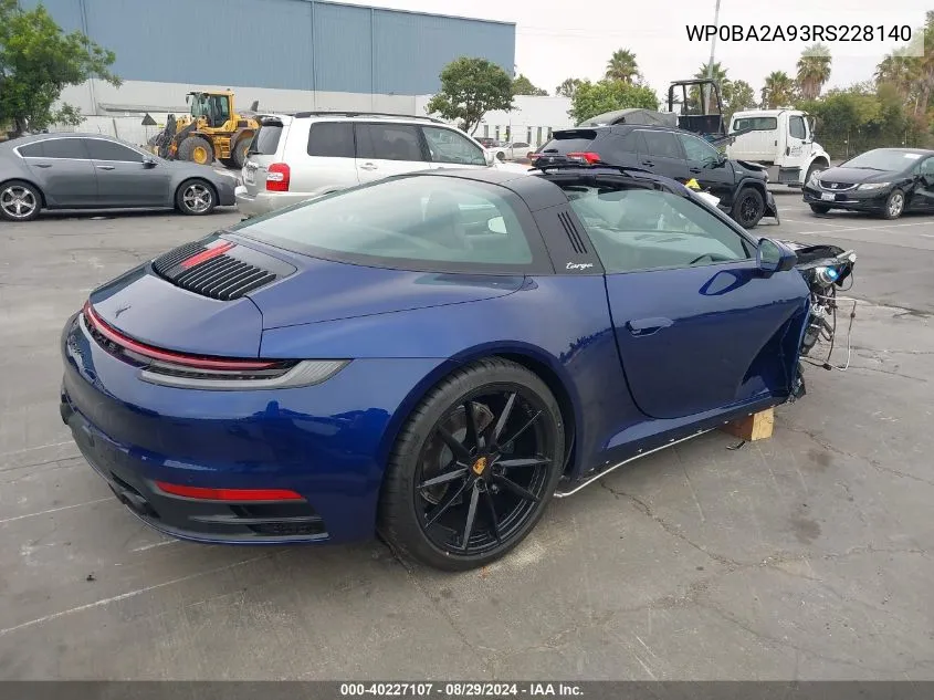 WP0BA2A93RS228140 2024 Porsche 911 Targa 4