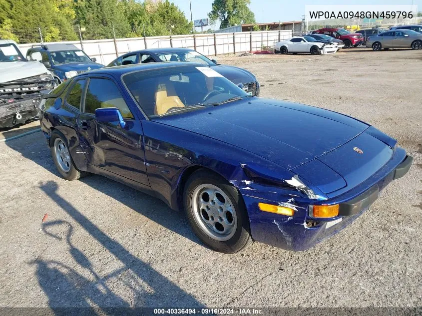 1986 Porsche 944 VIN: WP0AA0948GN459796 Lot: 40336494