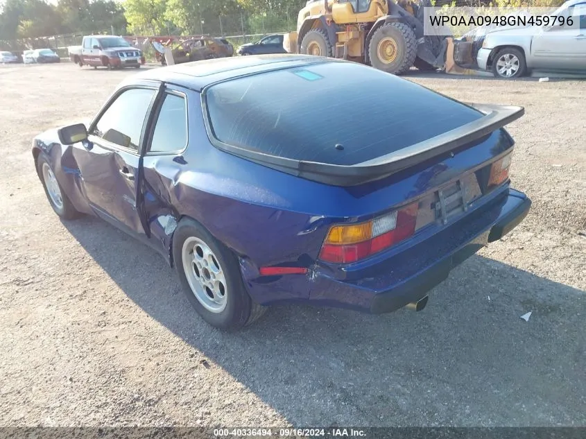 1986 Porsche 944 VIN: WP0AA0948GN459796 Lot: 40336494