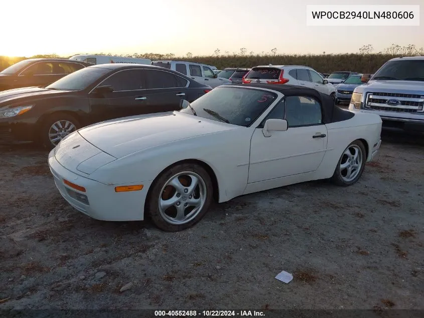 1990 Porsche 944 S VIN: WP0CB2940LN480606 Lot: 40552488