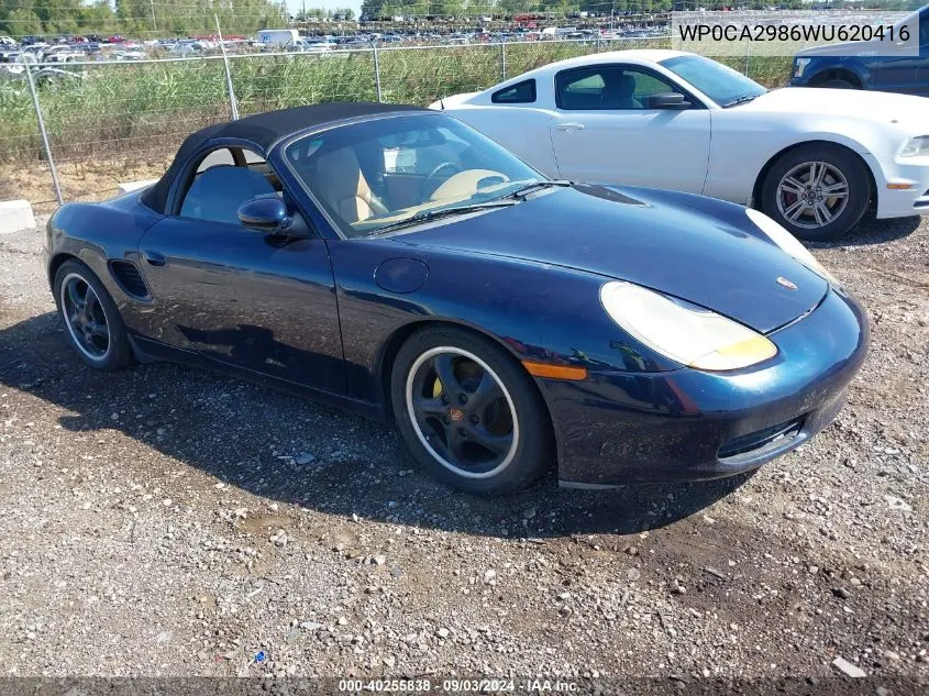 1998 Porsche Boxster VIN: WP0CA2986WU620416 Lot: 40255838