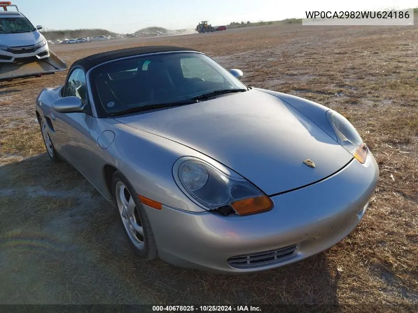 1998 Porsche Boxster VIN: WP0CA2982WU624186 Lot: 40678025