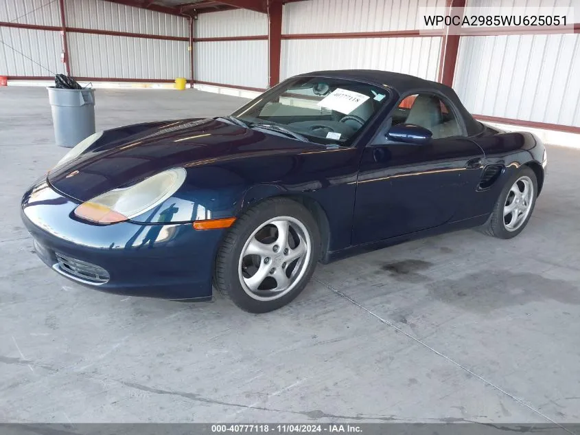 1998 Porsche Boxster VIN: WP0CA2985WU625051 Lot: 40777118