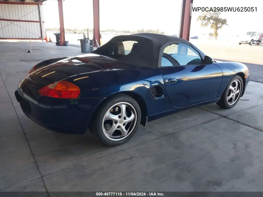 1998 Porsche Boxster VIN: WP0CA2985WU625051 Lot: 40777118